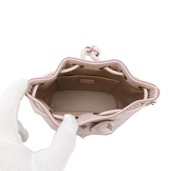 MCM Handbag Visetos Drawstring MWDBSXL02QH001 2way - Picture 6 of 10